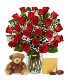 VALENTINE'S DAY CUPID SPECIAL ROSES, CANDY & STUFFED BEAR