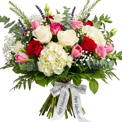 Valentines Day Delight Wrapped Bouquet