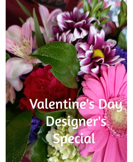 Valentine's Day Designer's Special vase arrangement