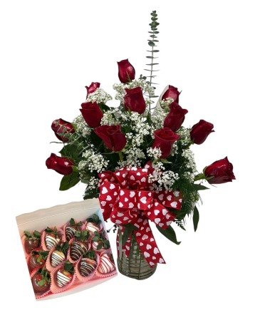 Valentine's Day Dozen Roses with Chocolates Specia  in Live Oak, FL | CELEBRATIONS