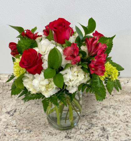 Valentine's Day Hydrangeas and Rose Bouquet