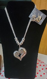 HEART NECKLACE & EARRINGS GIFTS