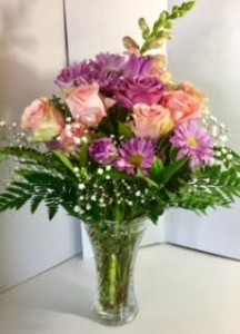 Thinking of You Floral Beauty on Crystal Vase