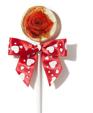 Rose Lollipop with Edible Gold Flakes 
