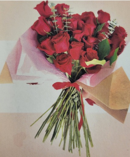 Valentine's Day Special #2 2 Dozen Roses with Filler Wrapped