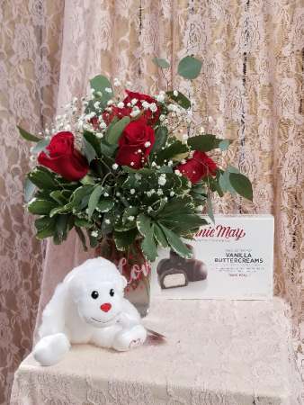 Valentines Day Special with 1/2 Dozen Roses