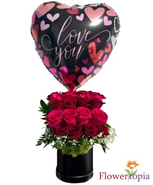 Sweet Kiss  Flower Box Arrangement