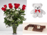Love Bundle Roses, Teddy Bear and Coblentz Chocolates