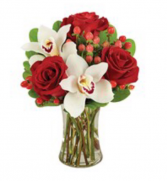 Styled Orchid & Roses  Vase
