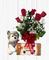 Valentine's Package #4 Valentine's Day Arrangement with Plush