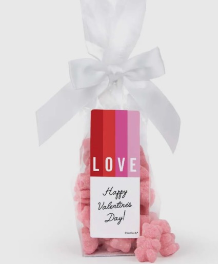 Valentines Pink Strawberry Sugar Sanded Gummy Bear Gift