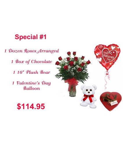 Valentines Special #1 Vase Arrangement