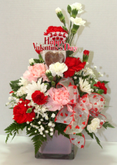 Valentines Special Variety of colorful flowers with a Chocolate Heart