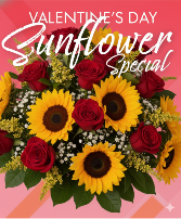 Valentines Sunflower Designer choice Vase Arrangement