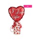 Valentines theme mug with Hershey’s kisses Includes balloon 