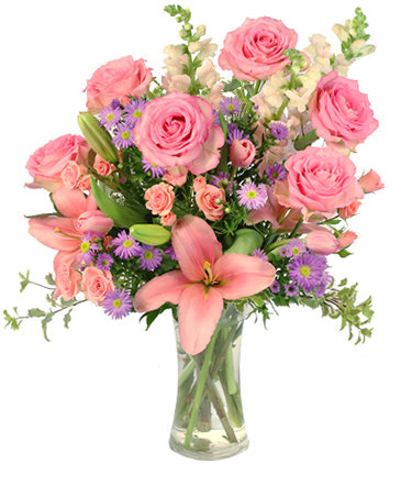 Rose's Blush Vase Arrangement  in Ozone Park, NY | Heavenly Florist