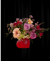 Love Note Heart Vase Arrangement