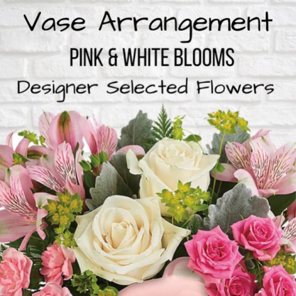 Vase Arrangement-Pink & White