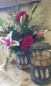 Vase Decorative Metal Fresh Arrangement