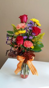 Vase of Fall Blooms 