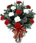 Vase of Holiday Carnations 