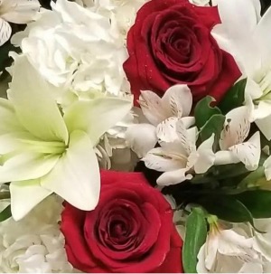 Vase- Red  & White  