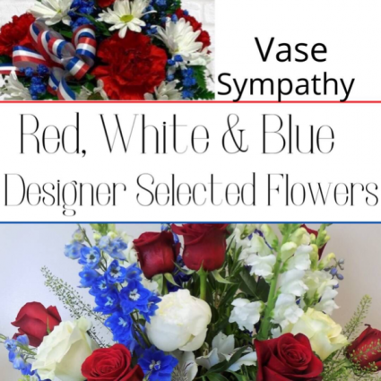 Vase-Red, White & Blue