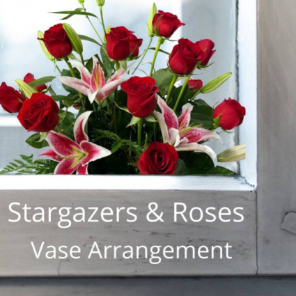 Vase-Stargazers & Roses
