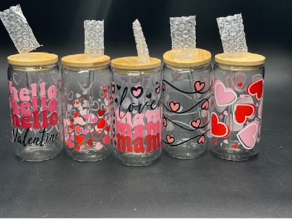 Vday glass tumbler 