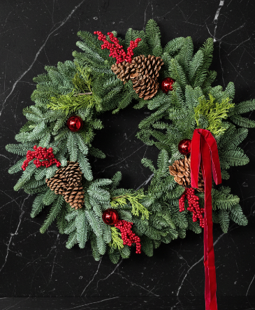 Velvet Christmas  Wreath  in Vacaville, CA | Stems Florist