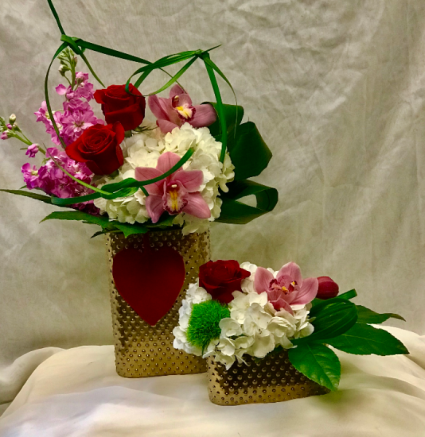 Velvet Heart Pair Fresh Floral Design