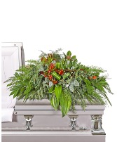 Verdant Farewell Casket Spray Sympathy Arrangement