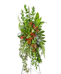 Verdant Farewell Standing Spray Sympathy Arrangement