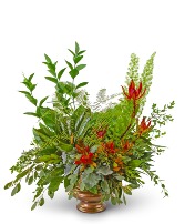 Verdant Farewell Urn Sympathy Arrangement