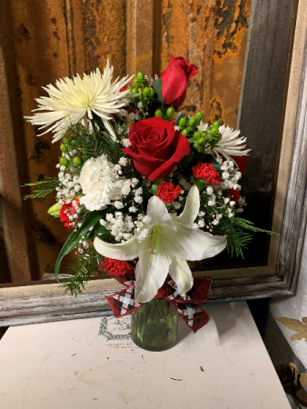 Very Merry Christmas Bouquet  Vase Arrangement