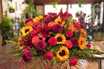 Vibrancy of Life   Casket Spray  in South Milwaukee, WI | PARKWAY FLORAL INC.