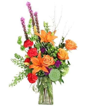 Vibrant and Vivacious Vase Arrangement in Mcallen, TX | Floral & Craft Expressions