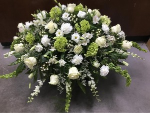 Vibrant Chartreuse Casket Spray