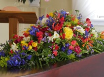Vibrant Farewell Casket Flowers