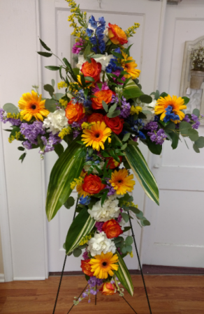 VIBRANT FLORAL EXPRESSION Funeral cross