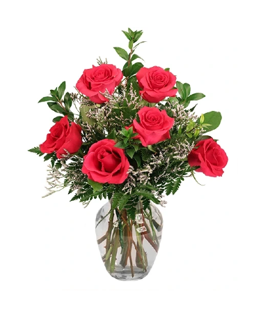 Vibrant Fuchsia Roses Rose Arrangement in Newmarket, ON | FLOWERS 'N THINGS FLOWER & GIFT SHOP