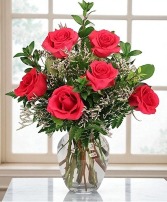 Vibrant Fuchsia Roses Rose Arrangement