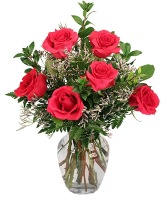 Three Fiery Roses Bud Vase, Valentine's Day