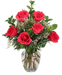 Vibrant Fuchsia Roses Rose Arrangement