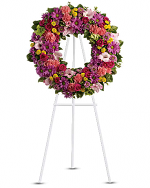 vibrant funeral wreath 