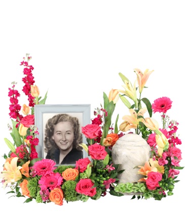 Vibrant Hope Cremation Flowers   (urn/frame not included)  in Lewiston, ME | BLAIS FLOWERS & GARDEN CENTER