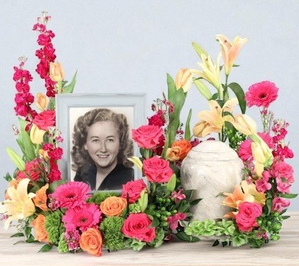 Vibrant Hope Cremation Flowers   (urn/frame not included) 