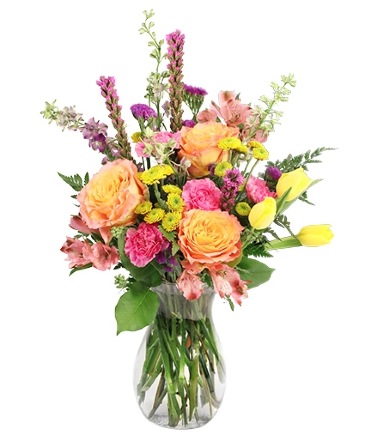 Vibrant Kaleidoscope Vase Arrangement  in Florence, MS | Posh Butterfly Floral & Gifts