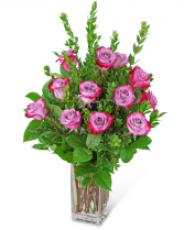 Dozen Vibrant Lavender Roses  Flower Arrangement