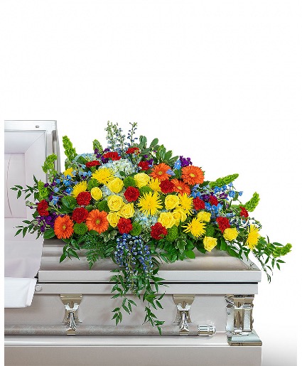 Vibrant Life Casket Spray Funeral Arrangement